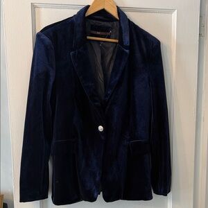 Hazel Midnight Blue Velvet Blazer